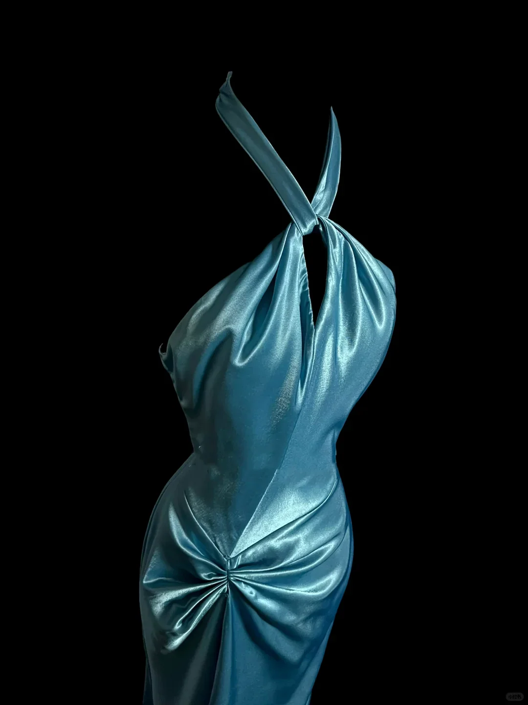 Elegant Glamour Mermaid Halter Blue Satin Long Prom Dresses Party Dress Evening Dress DP916 - Deanwangkt