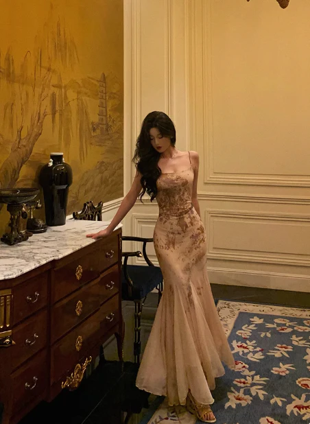 Classy Mermaid Spaghetti Straps Long 18th Birthday Dress Party Gown 21st Birthday Outfits Birthday Dress Ideas For Women DP599 - Deanwangkt