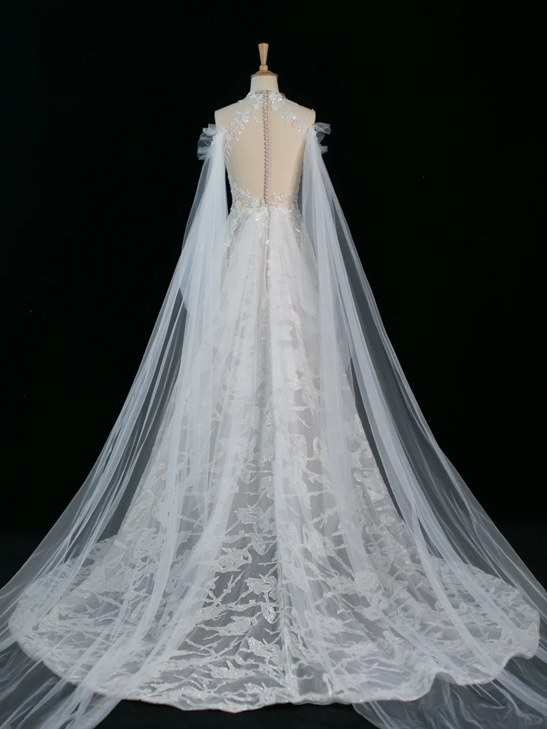 Pretty Wedding Dress A line Scoop Neck Long Sleeves Tulle Lace Vintage Wedding Dresses Bridal Gowns Brides Gown DH366 - Deanwangkt