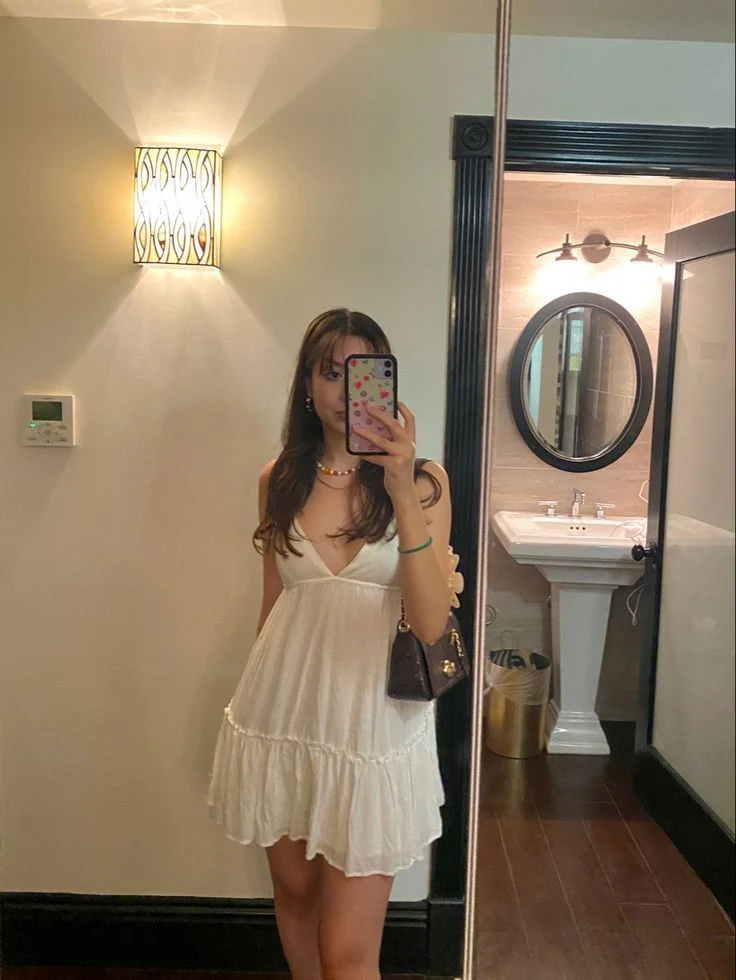Simple A line Spaghetti Straps White Chiffon Short Homecoming Dress Summer Hoco Dresses Cocktail Dress DP1930 - Deanwangkt