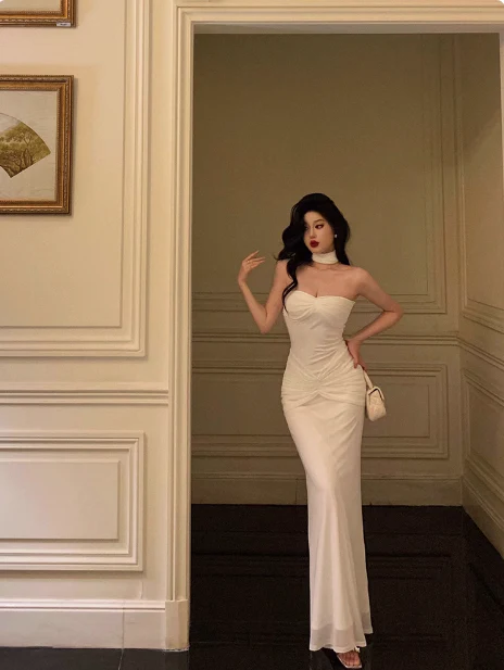 Cute Mermaid Sweetheart White Sleeveless 18th Birthday Dress Party Gown Birthday Outfits For Women DP581 - Deanwangkt