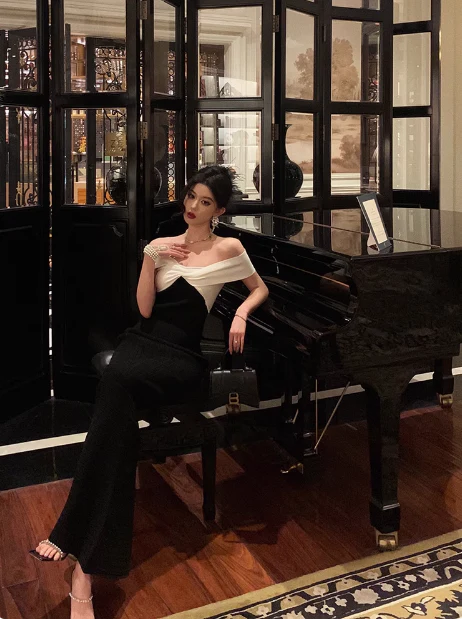 Elegant Glamour Mermaid Off The Shoulder Black Prom Gowns Party Dress Classy Gowns Evening Dresses DP1462 - Deanwangkt