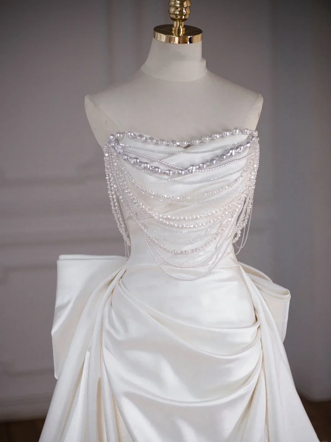 Classic Bridal Gown Sheath Sweetheart Satin Long White Wedding Dresses Elegant Bridal Gowns DH749 - Deanwangkt