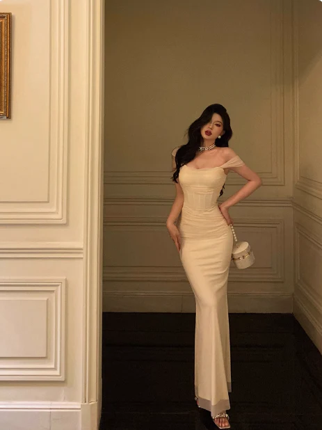 Classy Sheath Straps Ivory 18th Birthday Dress Party Gown 21st Birthday Outfits Birthday Dress Ideas For Women DP591 - Deanwangkt