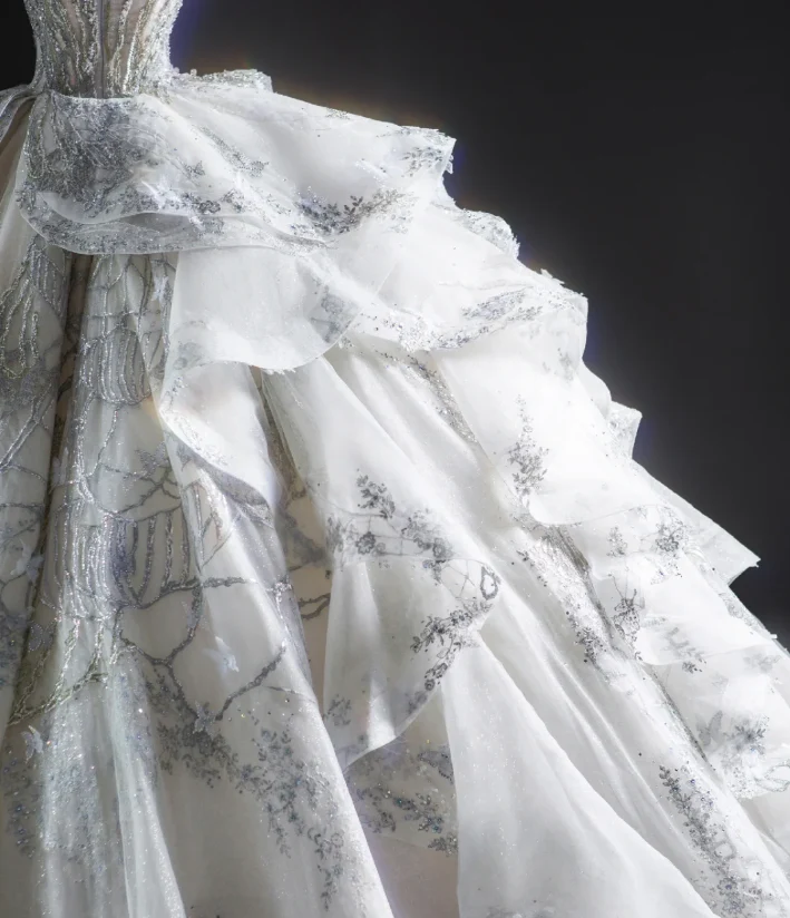 Timeless Ball Gown Strapless Sequin White Long Wedding Dresses Brides Dress DP460 - Deanwangkt