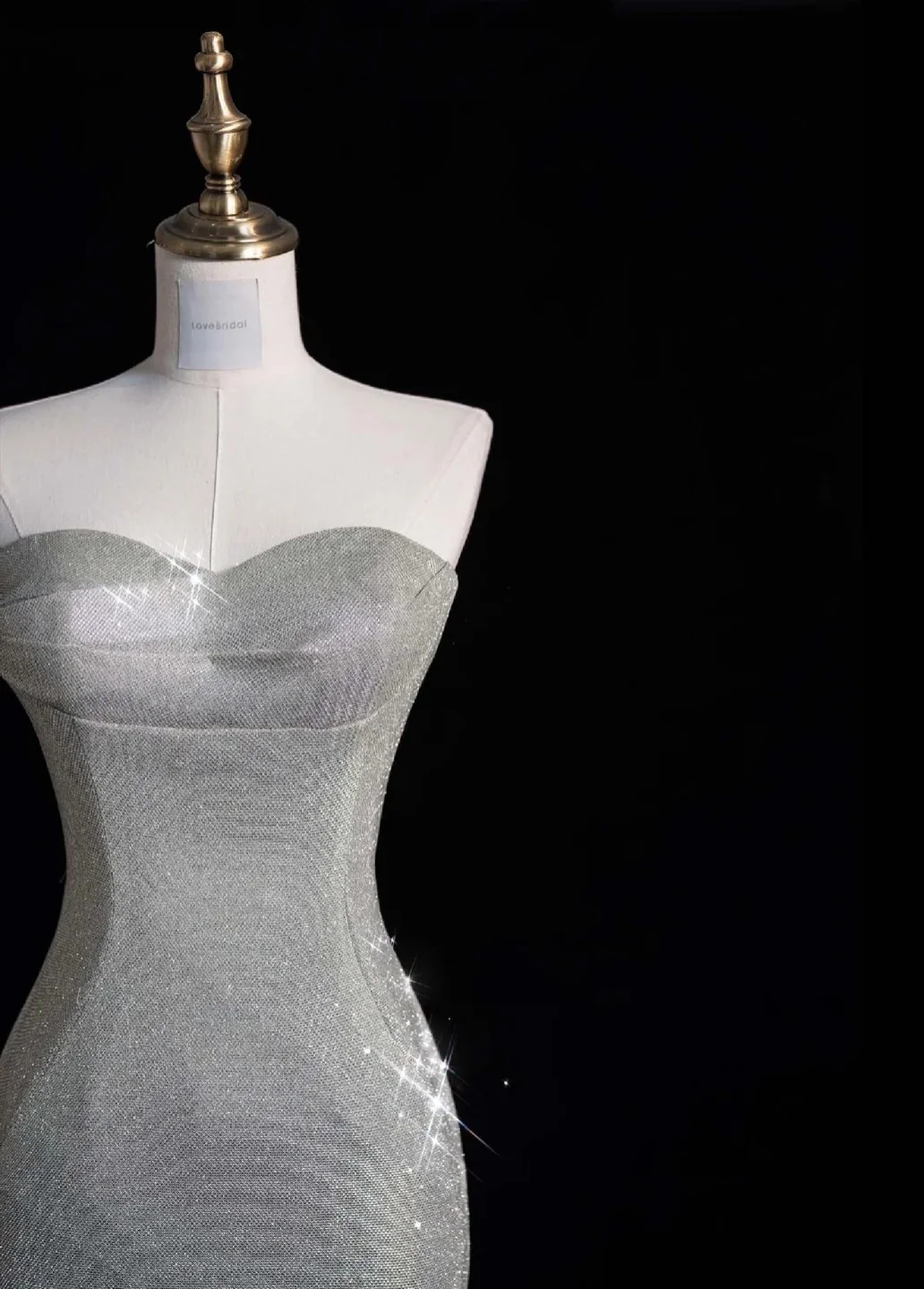 Glitter Sweetheart Mermaid Long Prom Dresses Silver Evening Dresses DP3338 - Deanwangkt