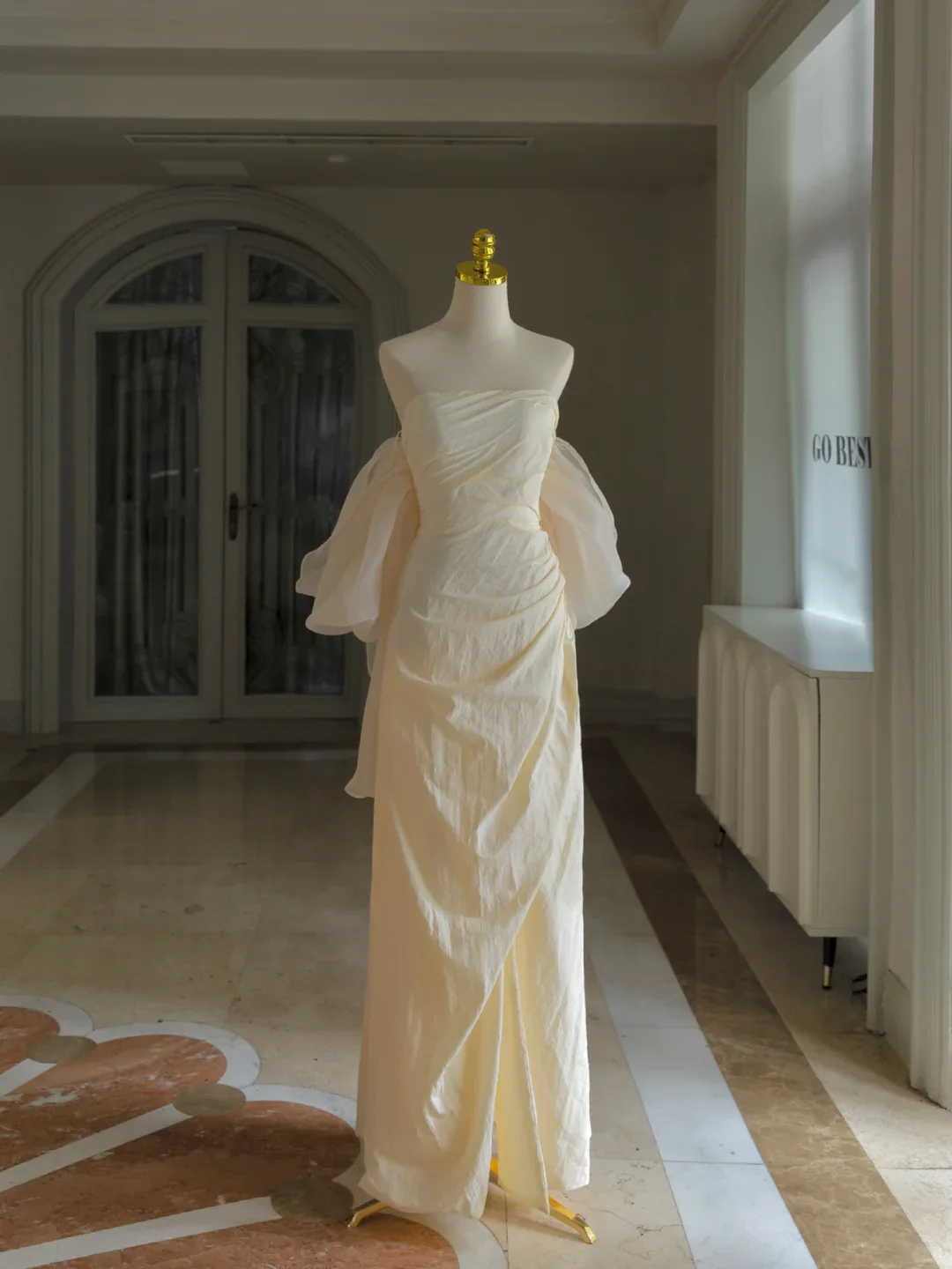 Princess Bridal Dress Sheath Strapless Wedding Dress With Short Sleeves Wedding Dresses Modest Wedding Gowns DH1613 - Deanwangkt