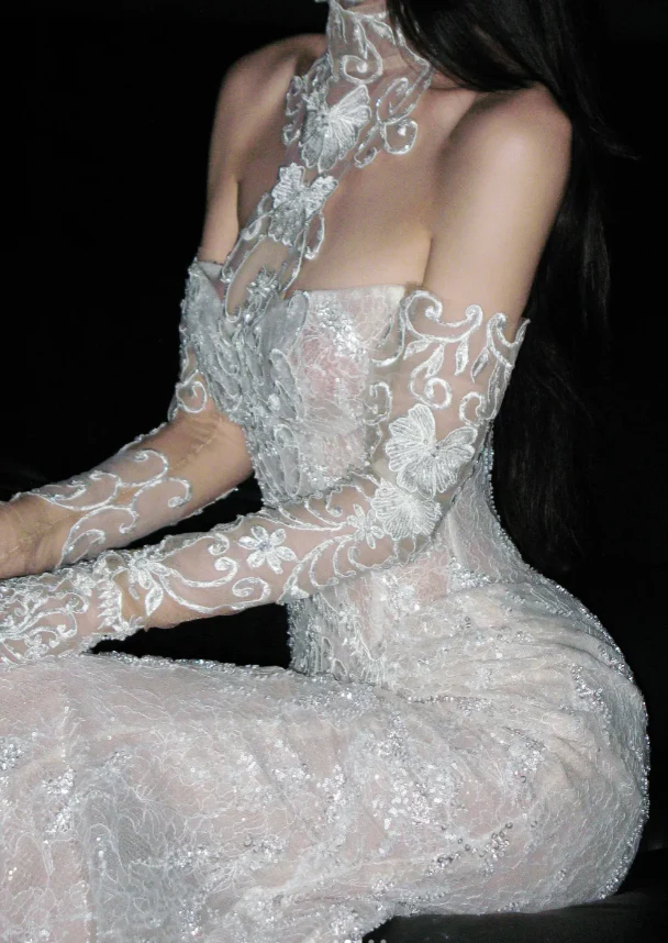 Gorgeous Sweetheart Neck Mermaid Long Wedding Dresses with Lace Beading Appliques Bridal Dresses White Sleeveless Bridal Gowns DP3702 - Deanwangkt