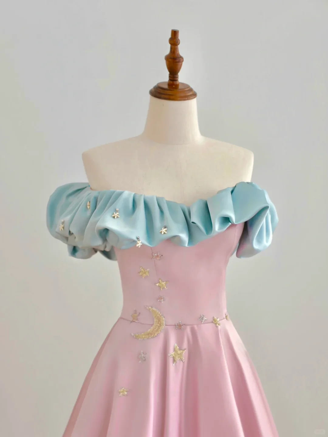 Elegant Glamour A line Off The Shoulder Pink Satin Prom Dress Party Dress Evening Dresses DP1501 - Deanwangkt