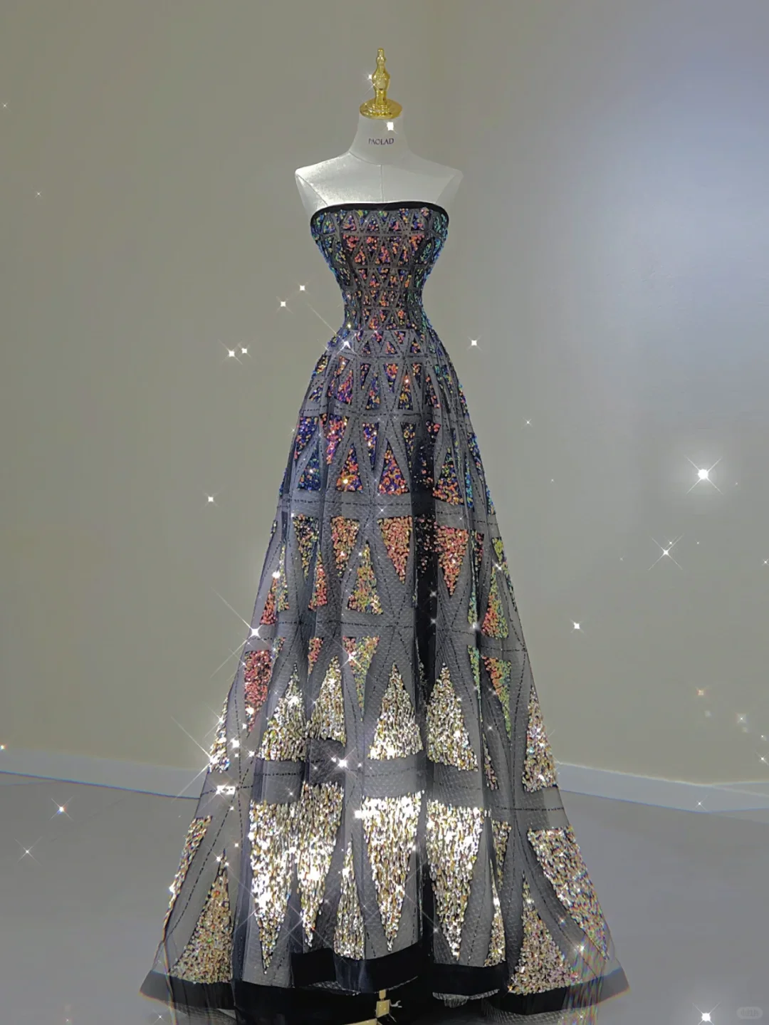 Pretty Ball Gown Strapless Black Sequin Long Prom Dresses Graduation Dress High School Classy Evening Dresses DP398 - Deanwangkt