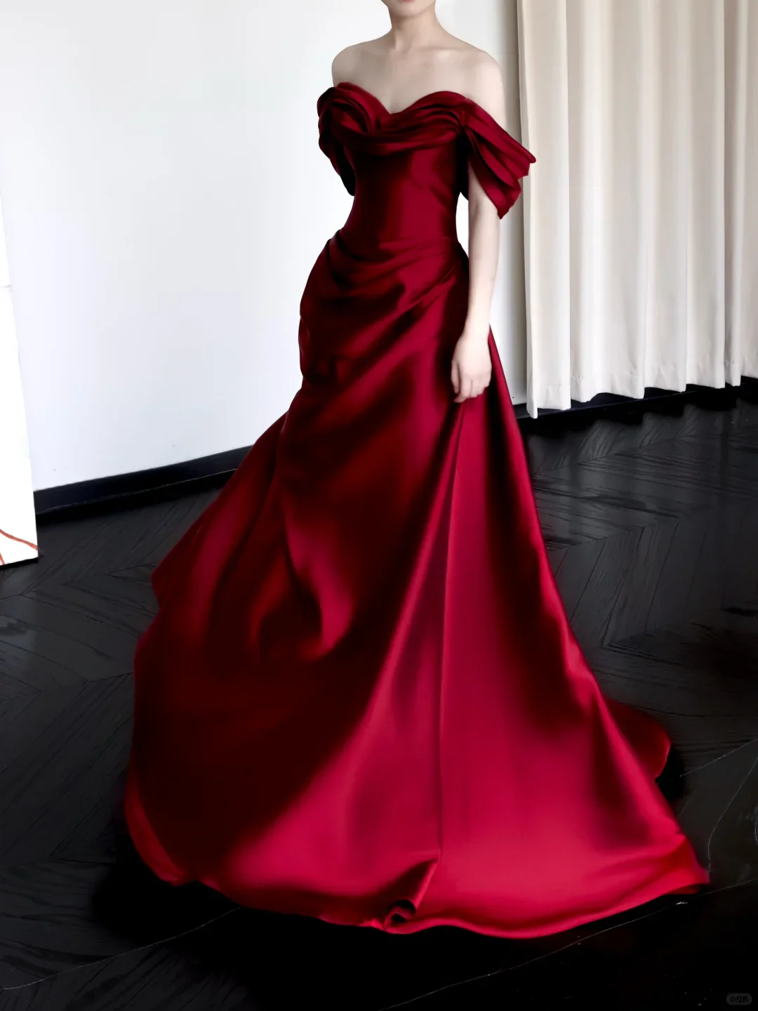 Gorgeous Mermaid Off The Shoulder Burgundy Satin Long Prom Dresses Graduation Dresses DP665 - Deanwangkt