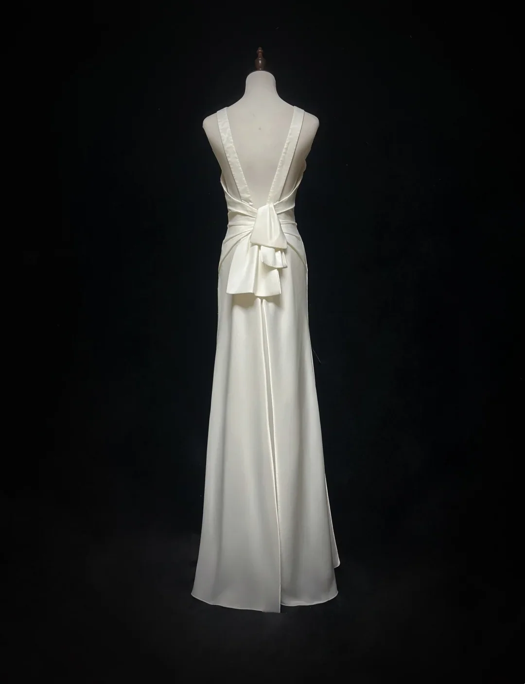 Vintage Wedding Dress 1970s A Line Scoop Neck Satin White Long Wedding Dresses Bridal Gowns Elegant Brides Gown DH562 - Deanwangkt