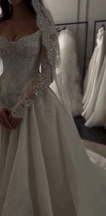 Ethereal Wedding Dress Ball Gown Off The Shoulder Tulle Lace White Wedding Dresses Bridal Gowns DH854 - Deanwangkt