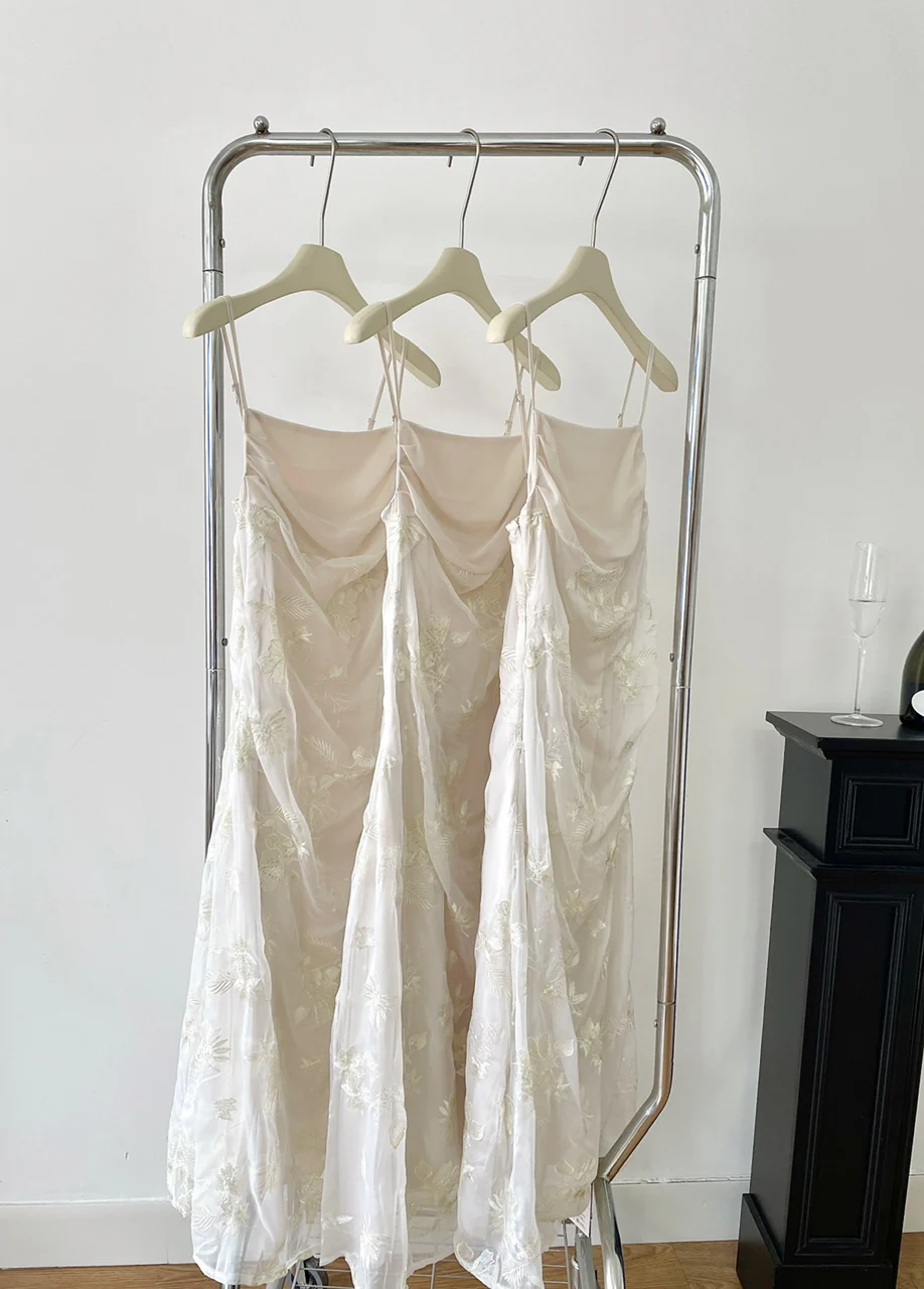 Cute Mermaid Spaghetti Straps Lace Long Summer Dress For Women DP0017 - Deanwangkt