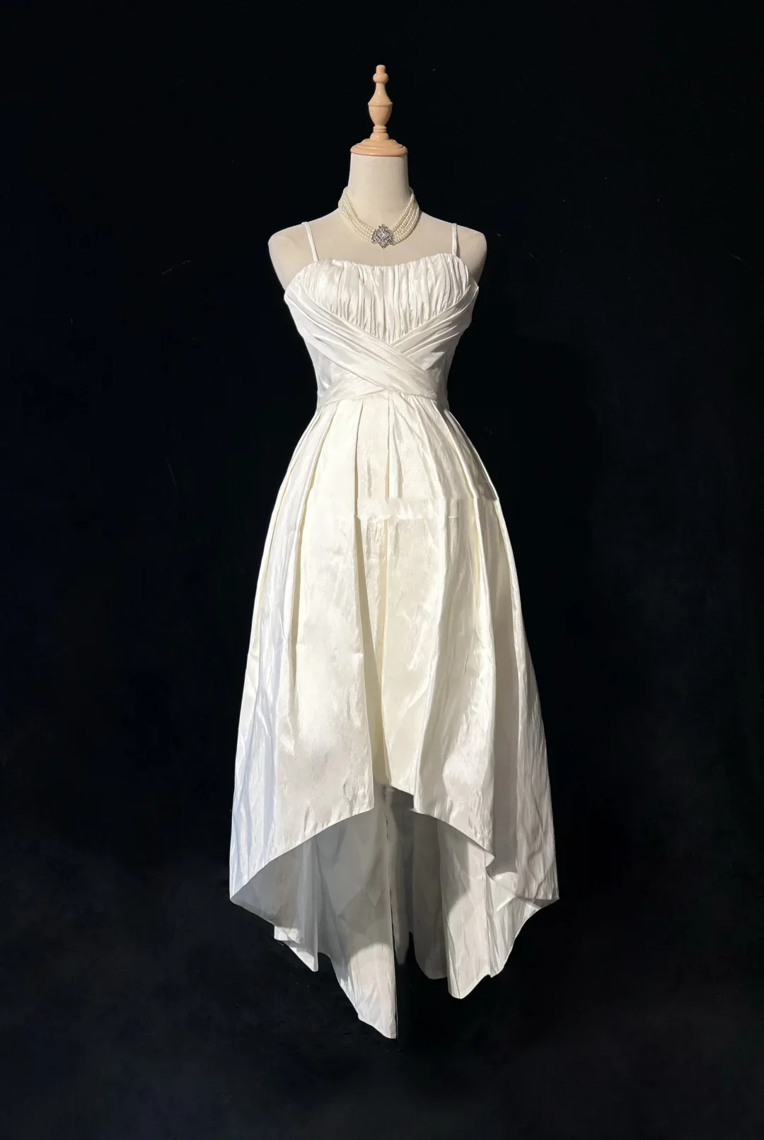 Unique Bridal Dress High Low Spaghetti Straps White 90s Wedding Dresses Vintage Bride Dress Bridal Gowns DH1261 - Deanwangkt