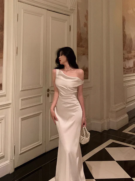 Classy Mermaid White Off The Shoulder 18th Birthday Dress Party Gown 18th Birthday Outfits Birthday Dress Ideas For Women DP577 - Deanwangkt