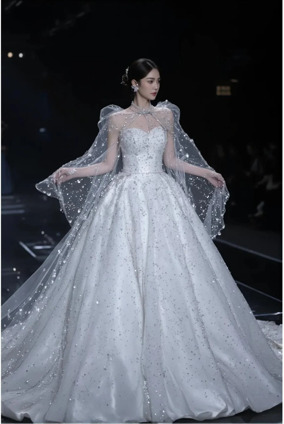 Luxury Sweetheart Neck A-Line Wedding Dresses Tulle Rhinestone White Bridal Gowns DP3229 - Deanwangkt