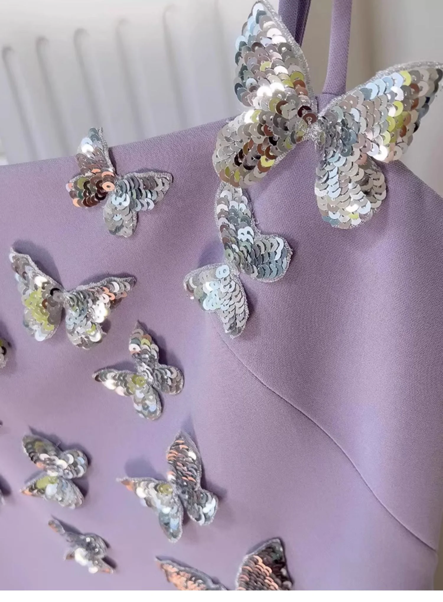 Cute A line Short Homecoming Dress Summer Sequin Butterfly Hoco Dresses Cocktail Dress For Senior Teens DP1778 - Deanwangkt