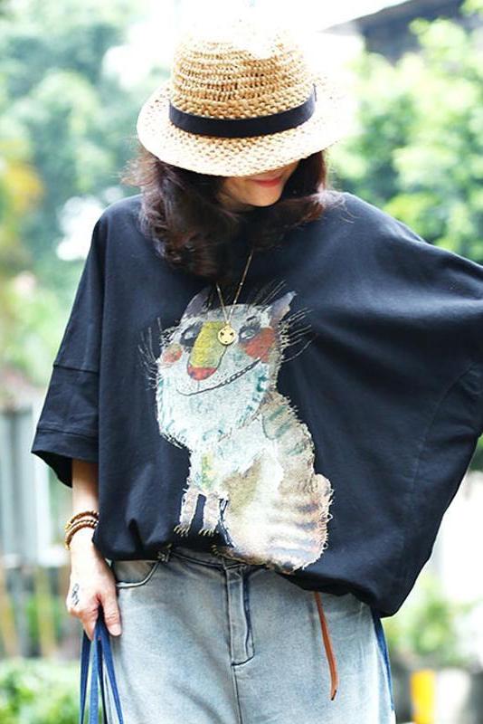 Limited Stock- Women Animal Printed Loose Casual  T-shirt