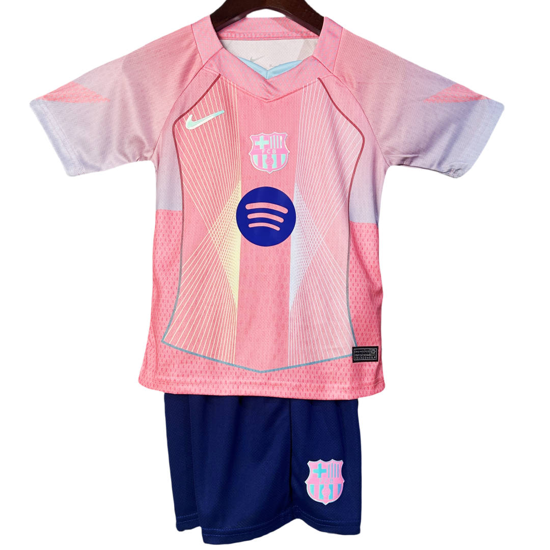Kid's Barcelona Special Edition Pink Jersey+Shorts 2025/26