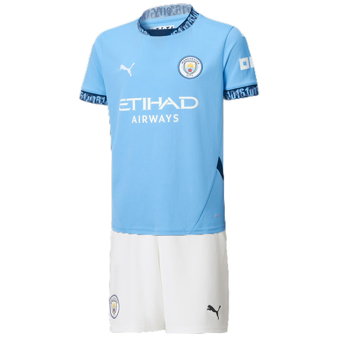 Kid's Manchester City Home Jersey+Shorts 2024/25