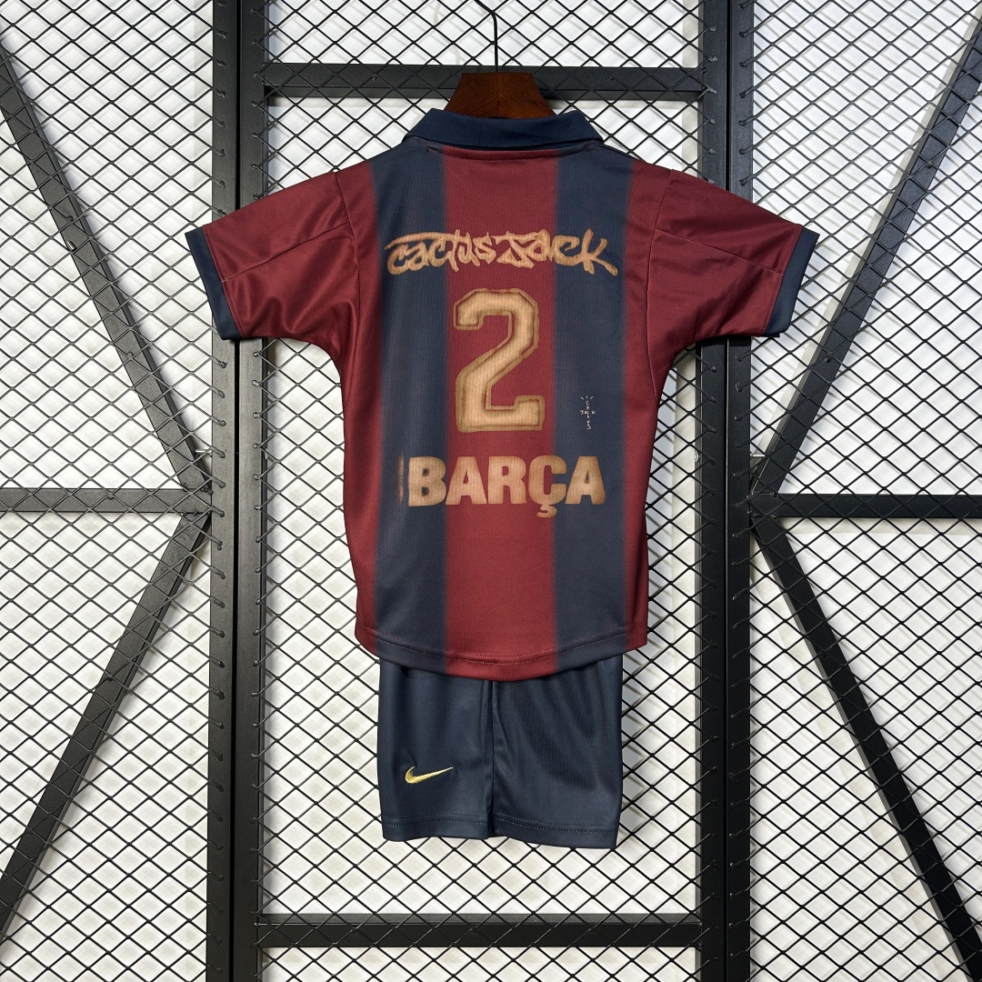Kid's Retro CJ x Nike x FC Barcelona Home Skeleton Kit 2000/01