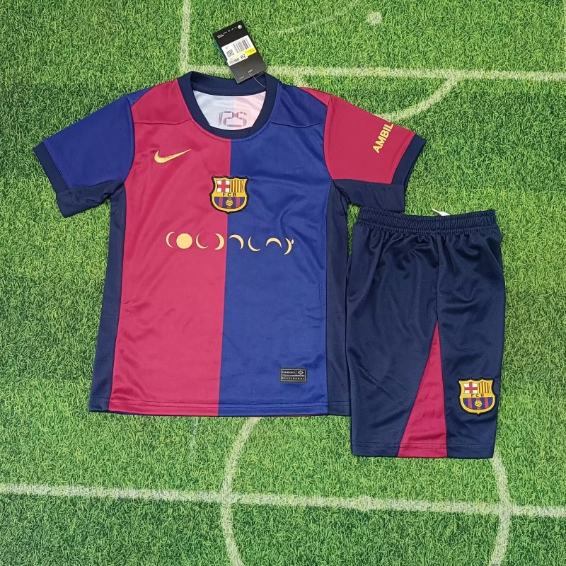Kid's Barcelona x Coldplay Home Jersey Kit 2024/25
