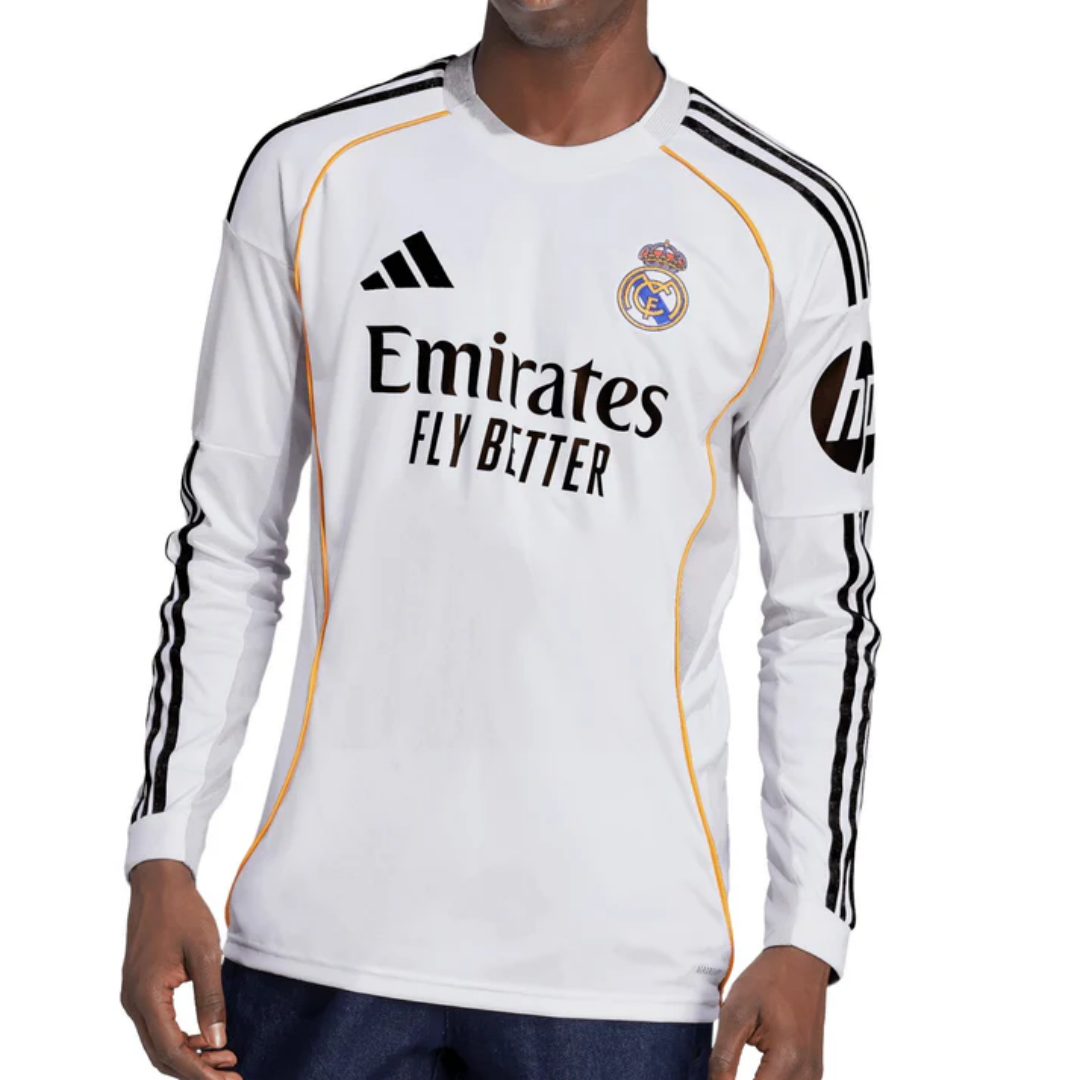 Real Madrid Home Long Sleeve Jersey 2025/26