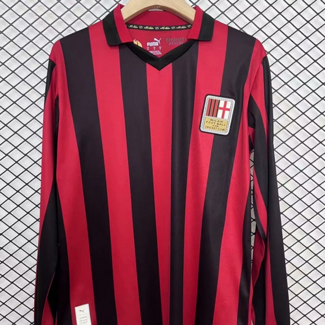 AC Milan Long Sleeve 125th Anniversary Home Jersey 2024/25