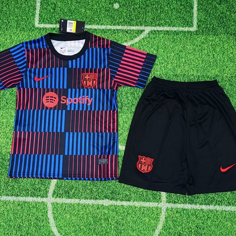 Kid's Barcelona Academy  Pre-Match Training Football Kit 2024/25