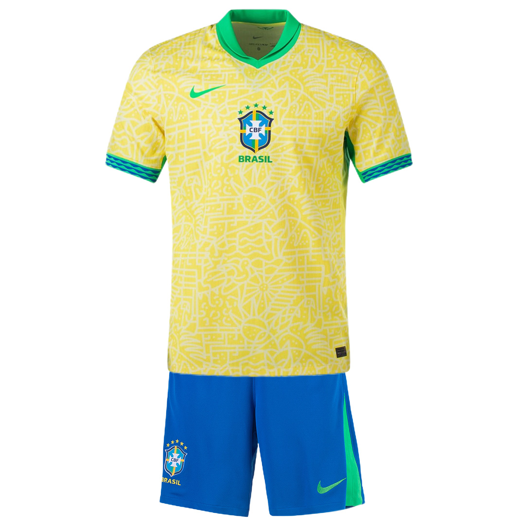 Kid's Brazil Home Jersey+Shorts Copa America 2024