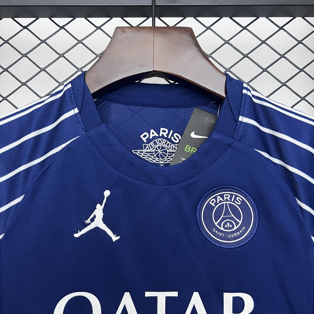 Kid's Paris Saint-Germain PSG Fourth Kit Long Sleeve Jersey+Shorts 2024/25