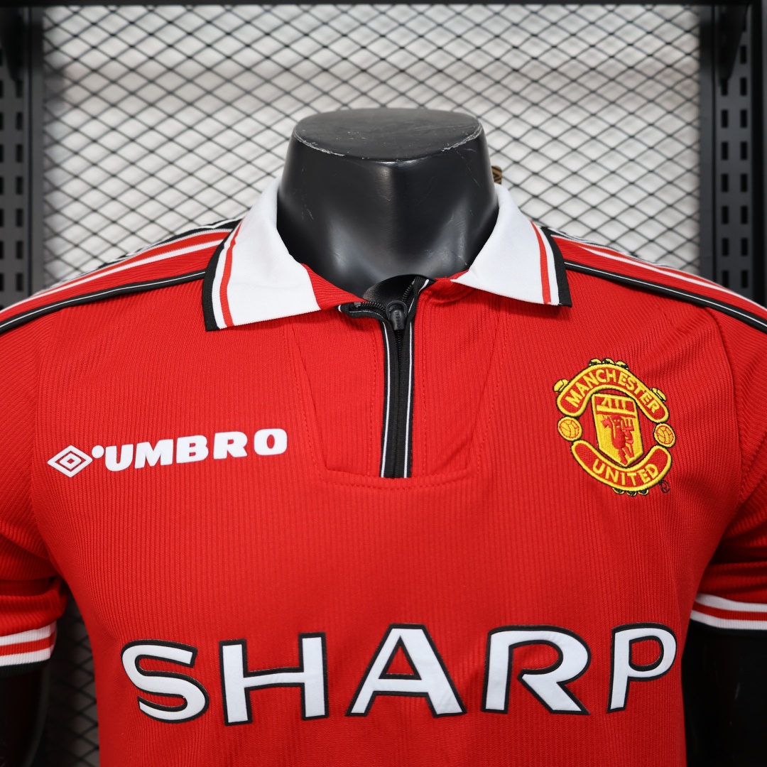 Retro Player Version Manchester United Home Jersey 1998/99