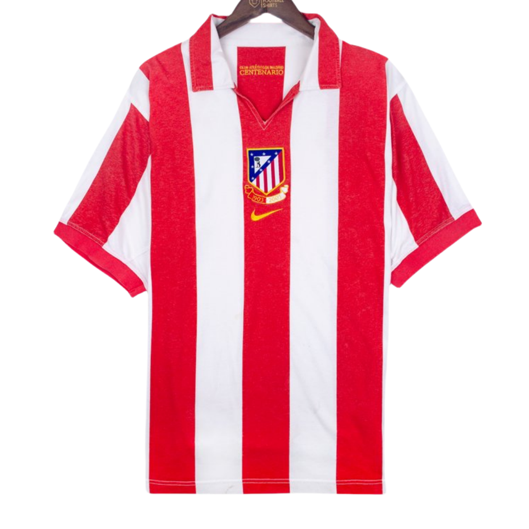 Retro Atletico Madrid Centenary Anniversary Home Jersey 2003/04