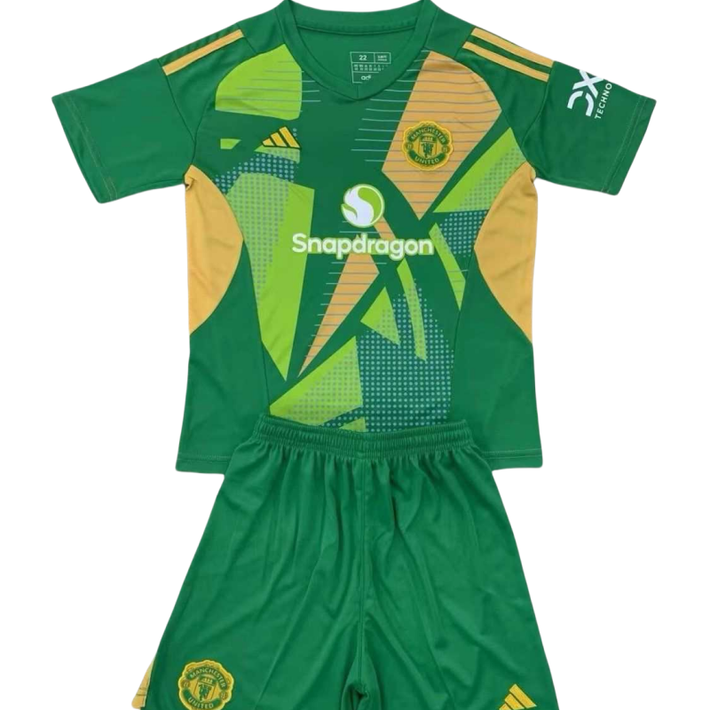 Kid's Manchester United Goalkeeper Green Kit 2024/25