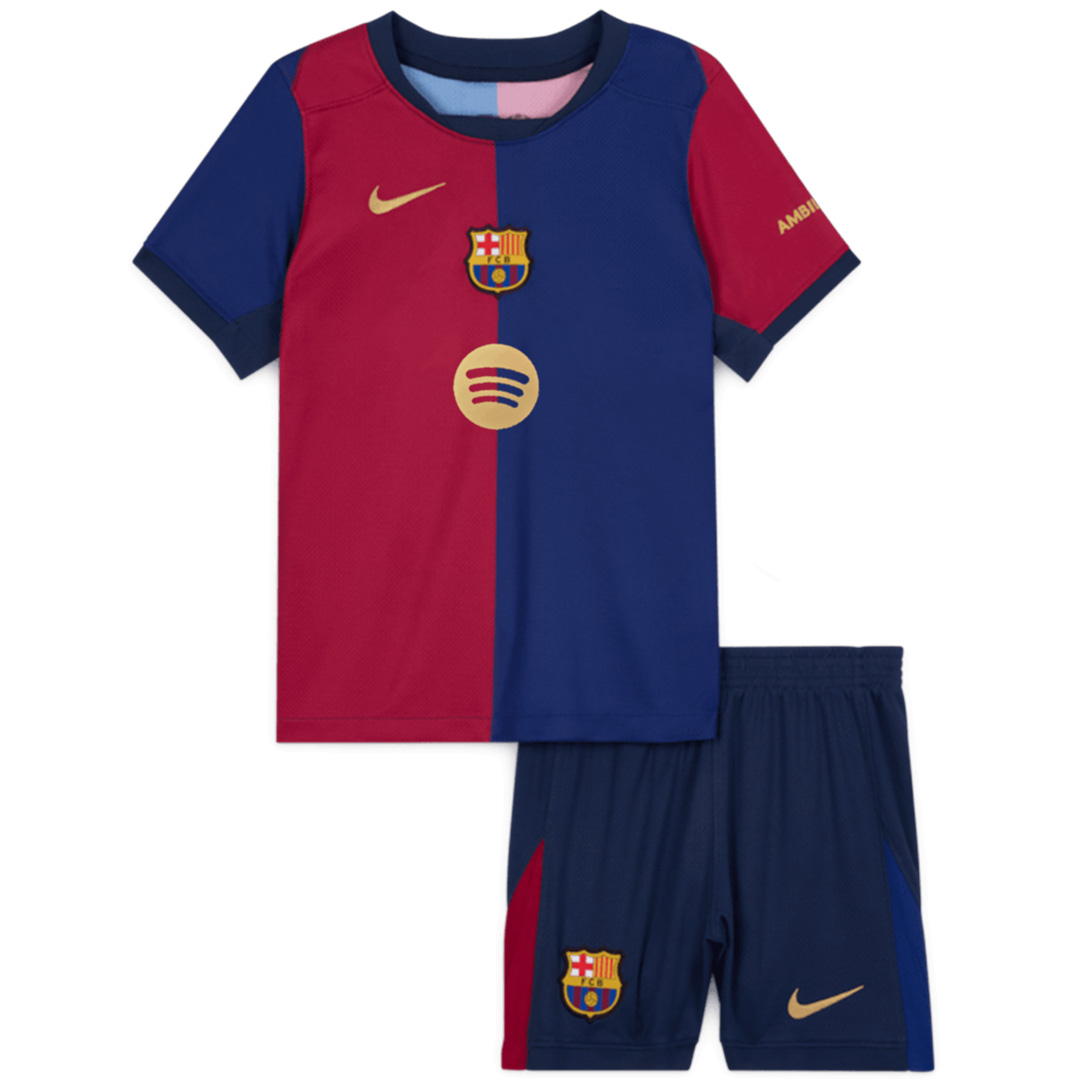 Kid's Barcelona Home Spotify Logo Without Text Jersey Kit 2024/25