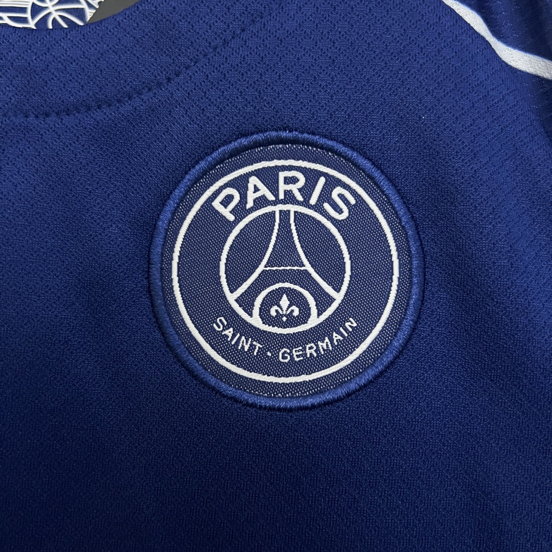 Kid's Paris Saint-Germain PSG Fourth Kit Long Sleeve Jersey+Shorts 2024/25