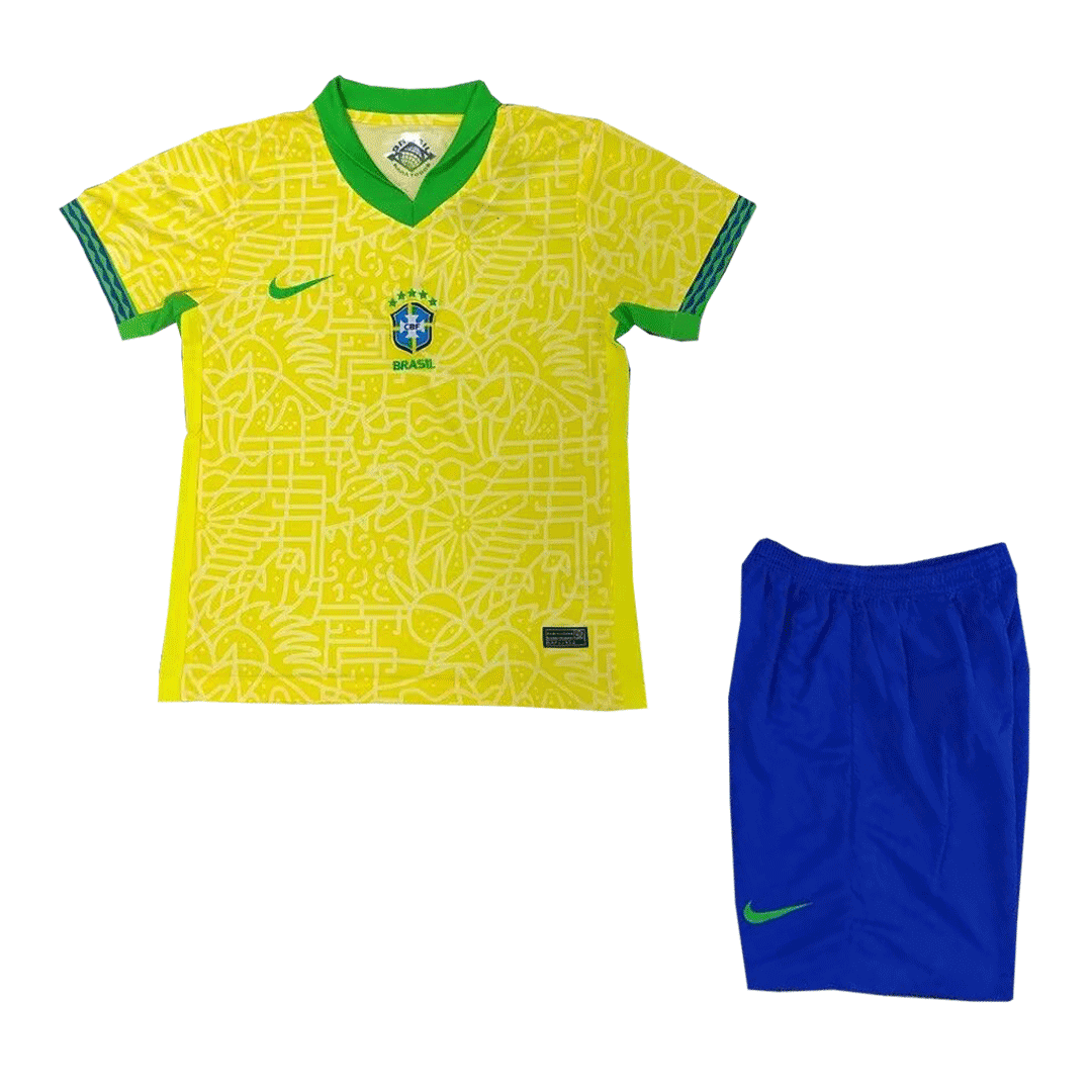 Kid's Brazil Home Jersey+Shorts Copa America 2024