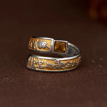 Guardian Crystal Sterling Silver Protection Ring | Feng Shui Inspired Handcrafted Jewelry - Vibe Jew