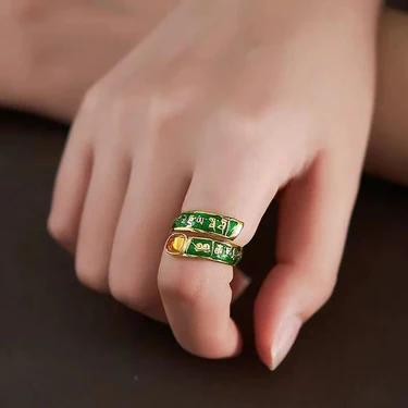 Guardian Crystal Sterling Silver Protection Ring | Feng Shui Inspired Handcrafted Jewelry - Vibe Jew