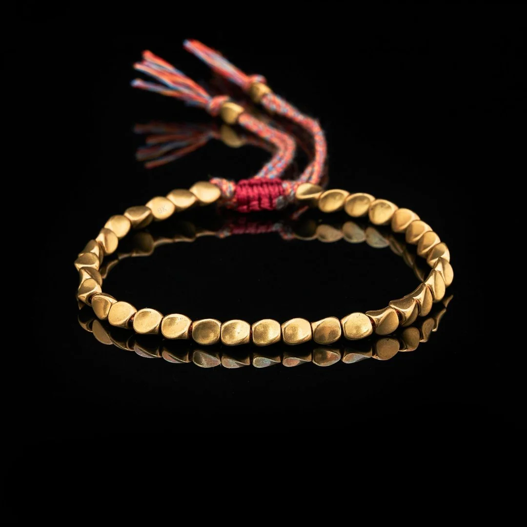 Handmade Tibetan Copper Bead Bracelet – Spiritual Strength & Protection | Feng Shui Inspired Handcrafted Jewelry - Vibe Jew