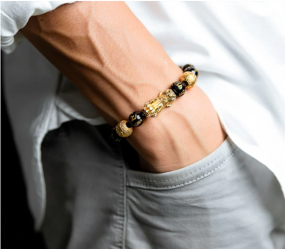 Pixiu Black Obsidian Feng Shui Bracelet – Wealth Attraction | Feng Shui Inspired Handcrafted Jewelry - Vibe Jew