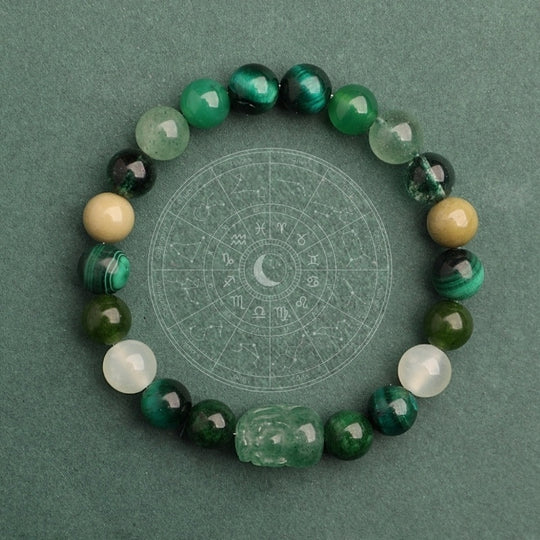 Five Elements Pixiu Crystal Bracelet – Balance & Prosperity | Feng Shui Inspired Handcrafted Jewelry - Vibe Jew