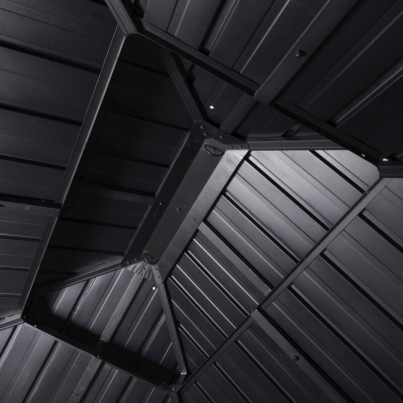 Double Tier 14 Ft. W x 12 Ft. D Metal Patio Gazebo