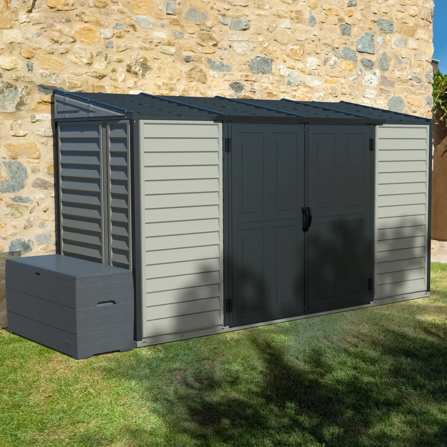DuraMax SideMate Plus Pro 10' x 4' Outdoor Storage Shed with Double Doors