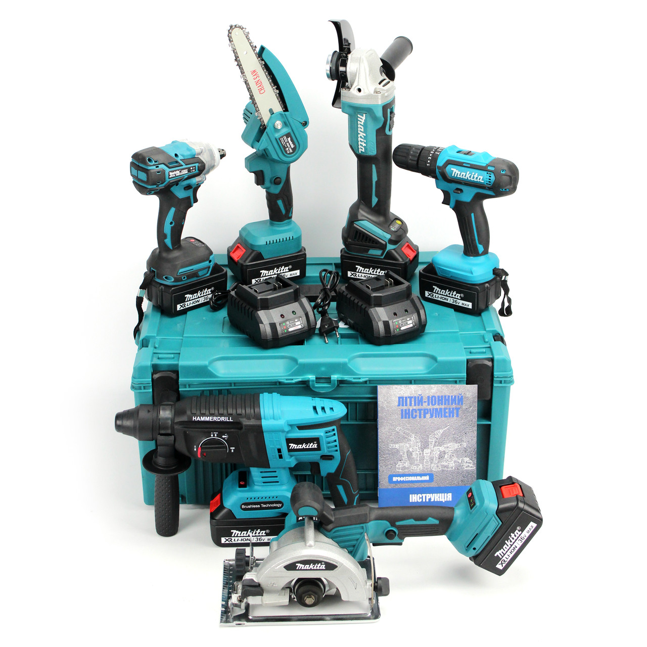 Makita 6 in 1 36V Battery Pack Tool Kit